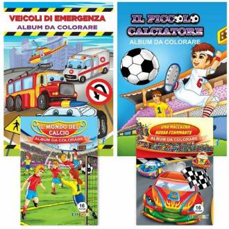ALBUM DA COLORARE 16PG CALCIO E MOTORI - BeSmart School & Office