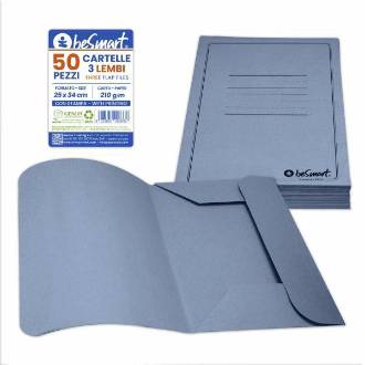 Cartelle 3 lembi 210 gr cf.50 pezzi azzurro Be Smart