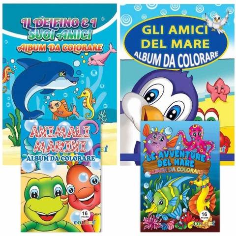 Album da colorare 16pg animali marini Be Smart