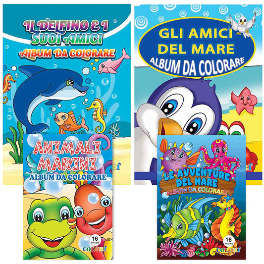 ALBUM DA COLORARE 16PG ANIMALI MARINI