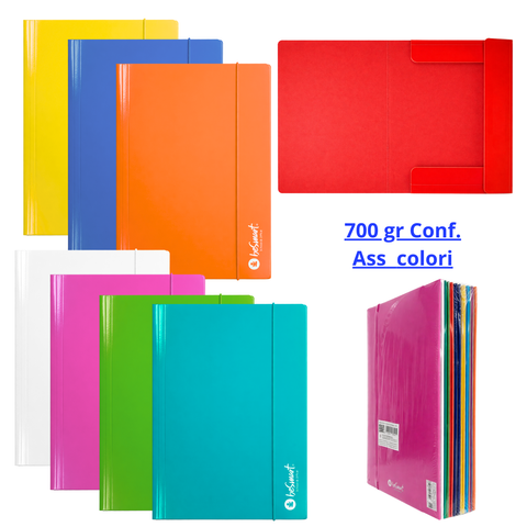 Cart con elastico pacco assortiti 8 col 700 gr Be Smart (8 colori + 1blu + 1rosso)