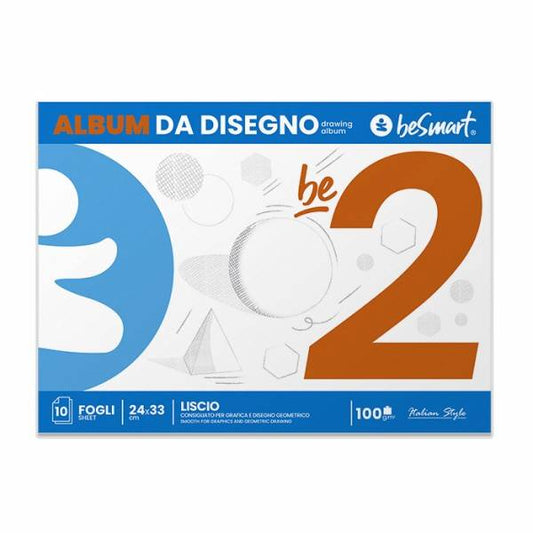 Album da disegno 10 fogli be 2liscio 100 gr 24x33 Be Smart