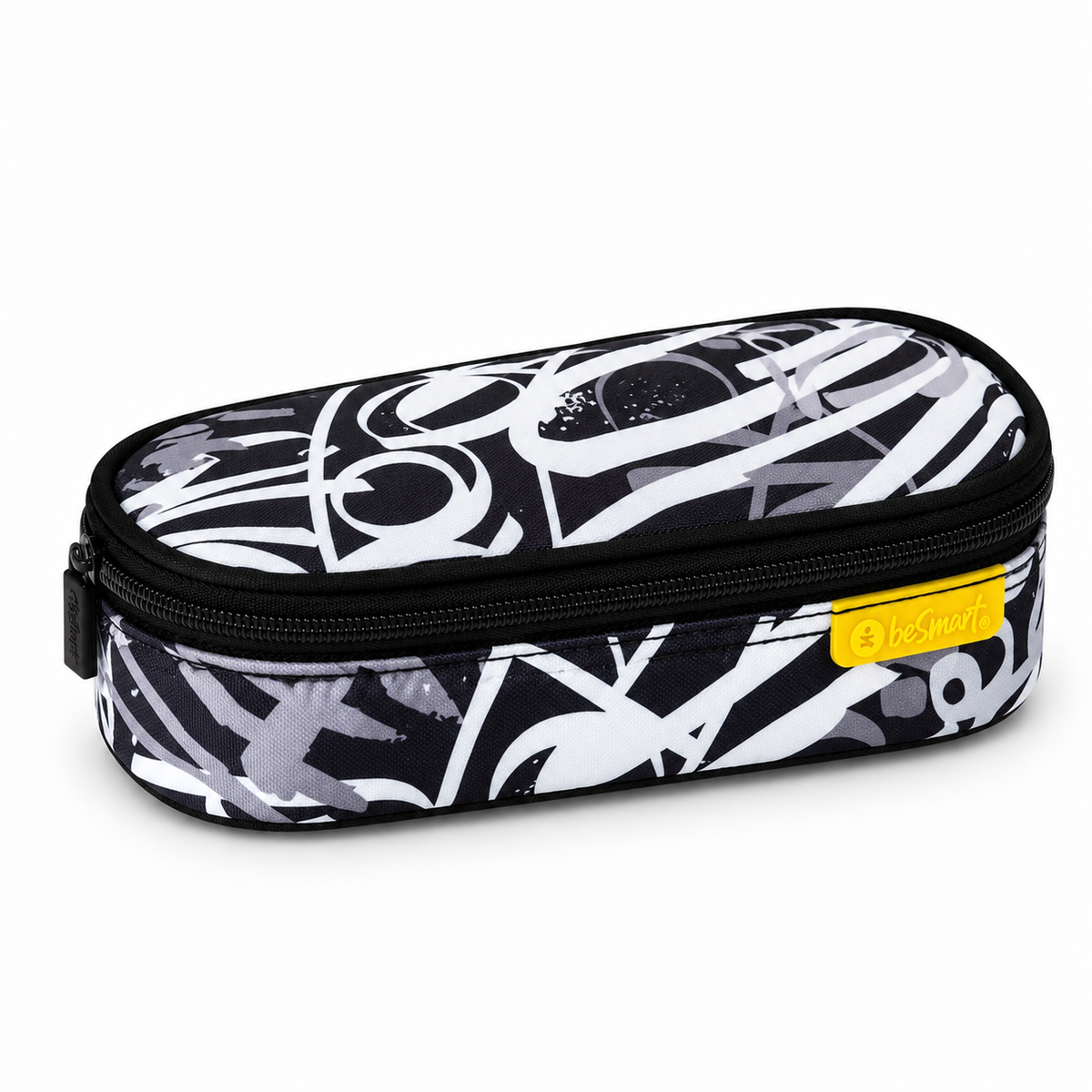 Black oval tag pencil case (22x10x5.5)cm Be Smart