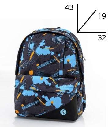Zaino EVA Pro 2 Scomparti Abstract Blu BeSmart 43x32x19 cm | Zaino scuola rigido per cartolerie