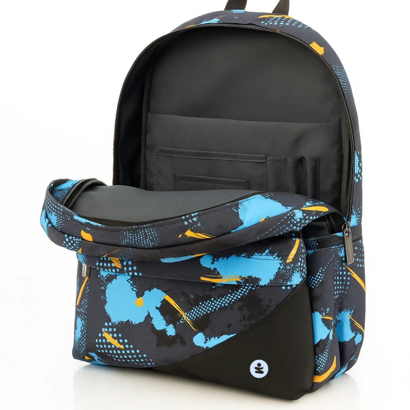 Zaino EVA Pro 2 Scomparti Abstract Blu BeSmart 43x32x19 cm | Zaino scuola rigido per cartolerie