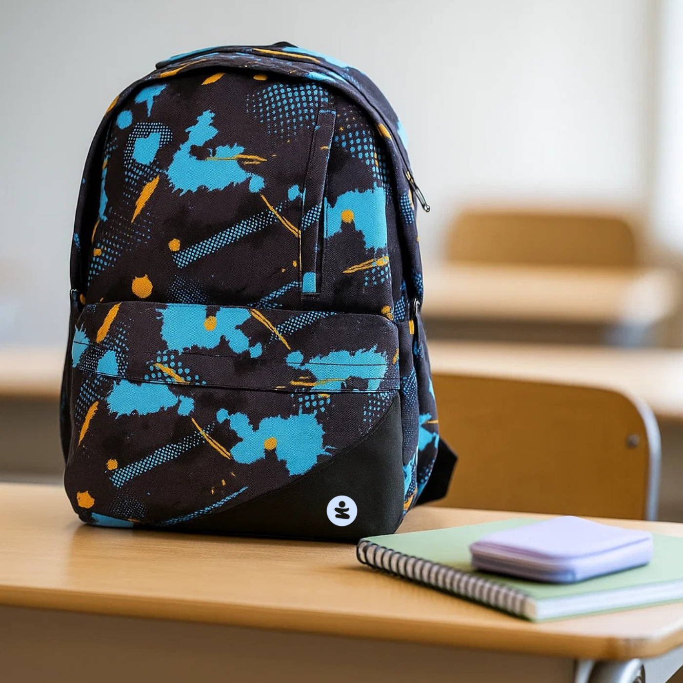 Zaino EVA Pro 2 Scomparti Abstract Blu BeSmart 43x32x19 cm | Zaino scuola rigido per cartolerie