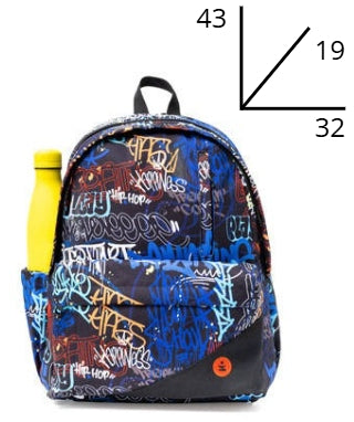 Zaino EVA Pro 2 Scomparti Graffiti BeSmart 43x32x19 cm | Zaino scuola rigido per cartolerie