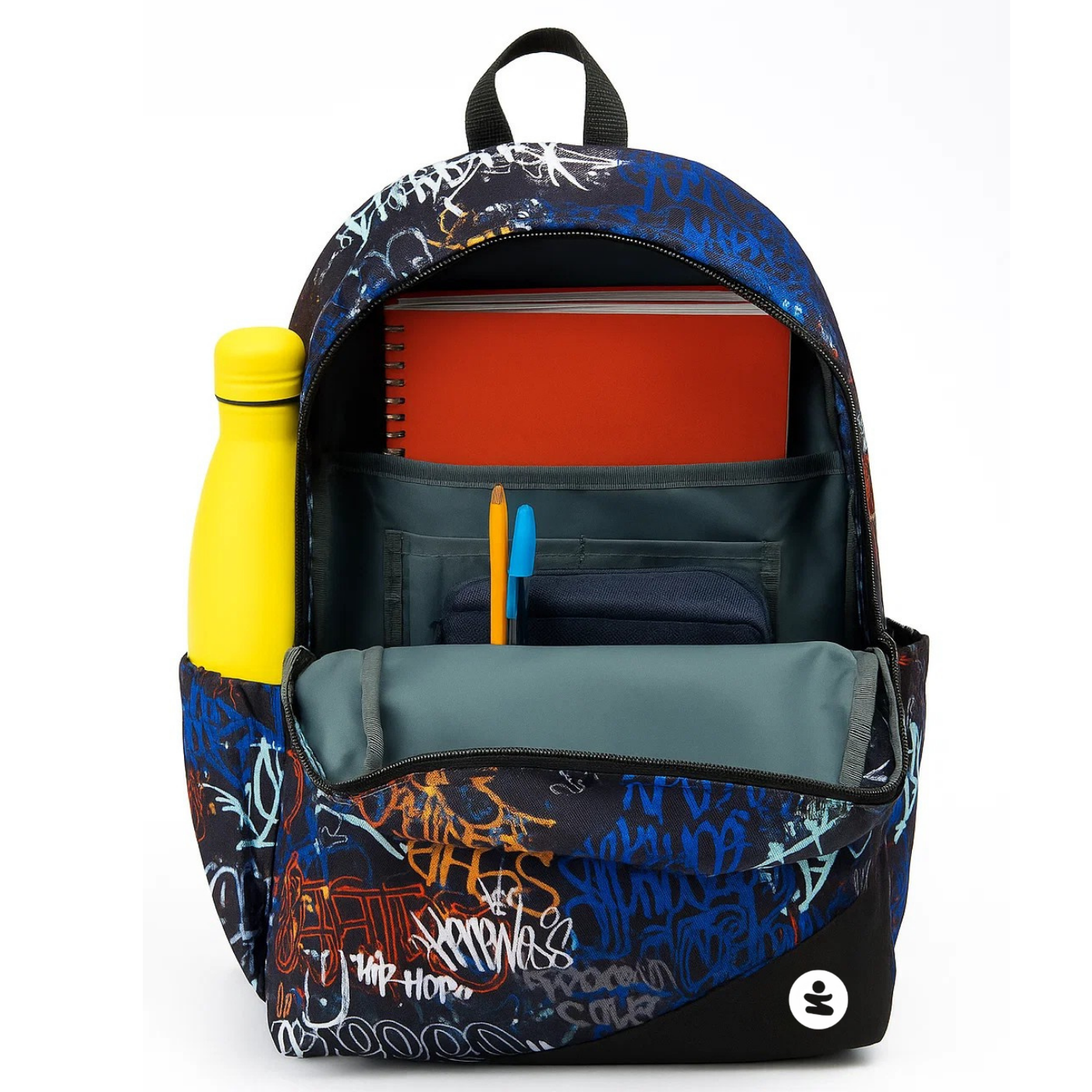 Zaino EVA Pro 2 Scomparti Graffiti BeSmart 43x32x19 cm | Zaino scuola rigido per cartolerie