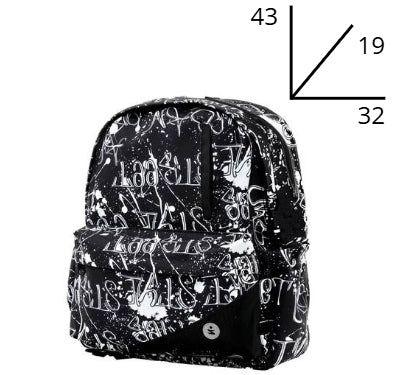 Zaino EVA Pro 2 Scomparti Skizzo Black BeSmart 43x32x19 cm | Zaino scuola rigido per cartolerie