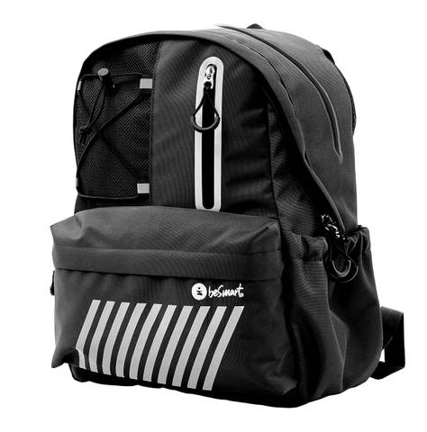 Zaino Pro 2 Scomparti North Black BeSmart 43x32x19 cm | Zaino scuola versatile per cartolerie