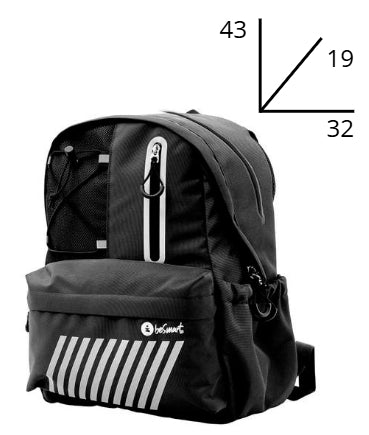 Zaino Pro 2 Scomparti North Black BeSmart 43x32x19 cm | Zaino scuola versatile per cartolerie