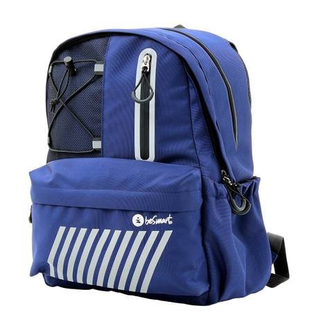 Zaino Pro 2 Scomparti North Blue BeSmart 43x32x19 cm | Zaino scuola resistente per cartolerie