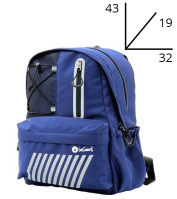 Zaino Pro 2 Scomparti North Blue BeSmart 43x32x19 cm | Zaino scuola resistente per cartolerie