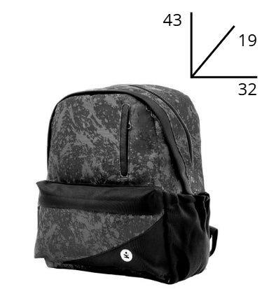 Zaino Pro 2 Scomparti Marble Nero BeSmart 43x32x19 cm | Zaino scuola capiente per cartolerie