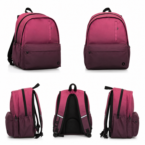Vanish Pink-Wine Red BeSmart Backpack 31x42x19 cm | Modern School Backpack for Stationery Shops