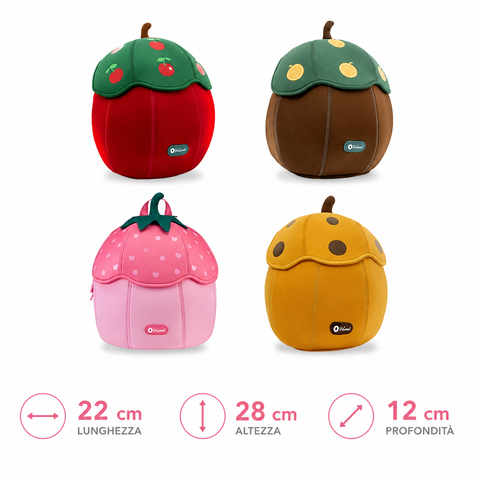 Zaino Asilo Fruit BeSmart Kids Neoprene 22x28x12 cm | Zainetto bambini assortito per cartolerie