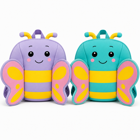 Zaino Asilo Farfalla BeSmart Kids Neoprene 26x28x13 cm | Zainetto bambini assortito per cartolerie
