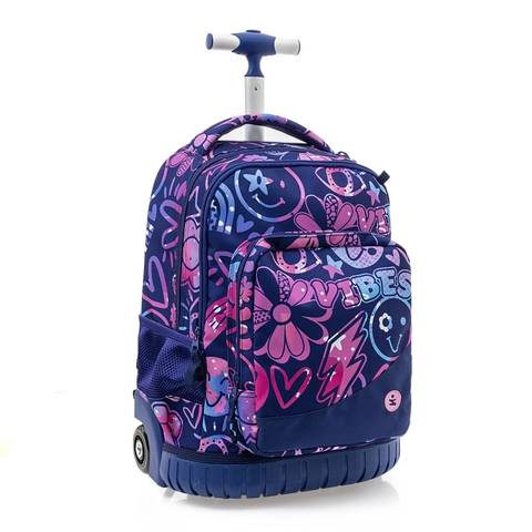 Zaino Trolley Premium Vibes BeSmart 45x33x20 cm | Zaino scuola con ruote per cartolerie