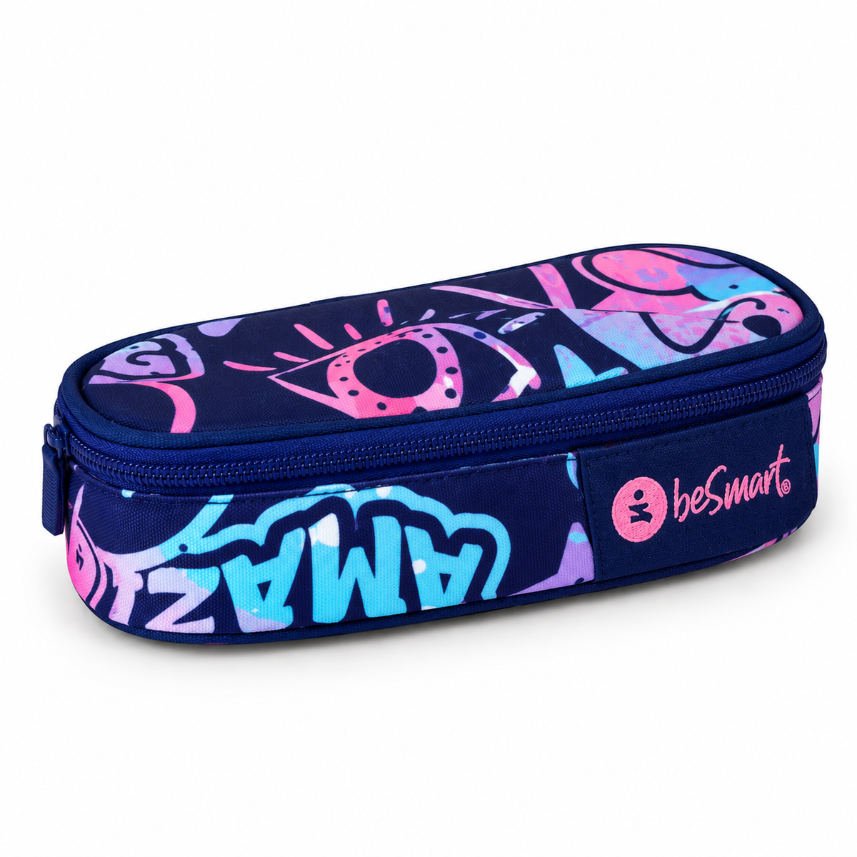 Premium vibes oval pencil case (21x10x5.5 cm) Be Smart