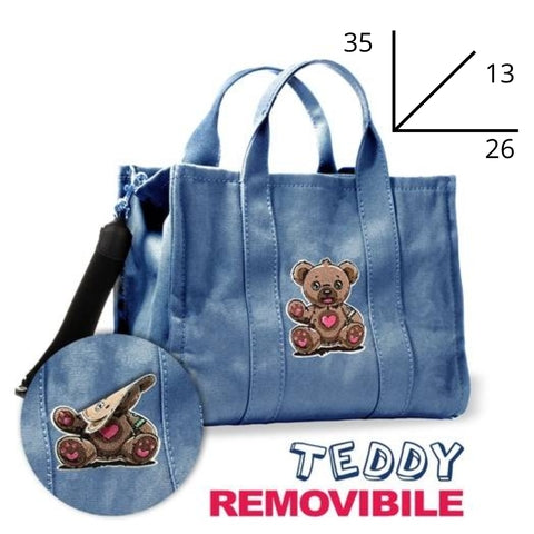 Borsa university organizzata denim jeans (35x26x13 cm) Be Smart