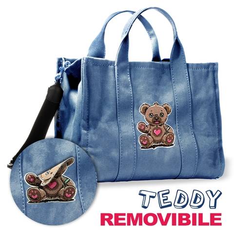 Borsa university organizzata denim jeans (35x26x13 cm) Be Smart