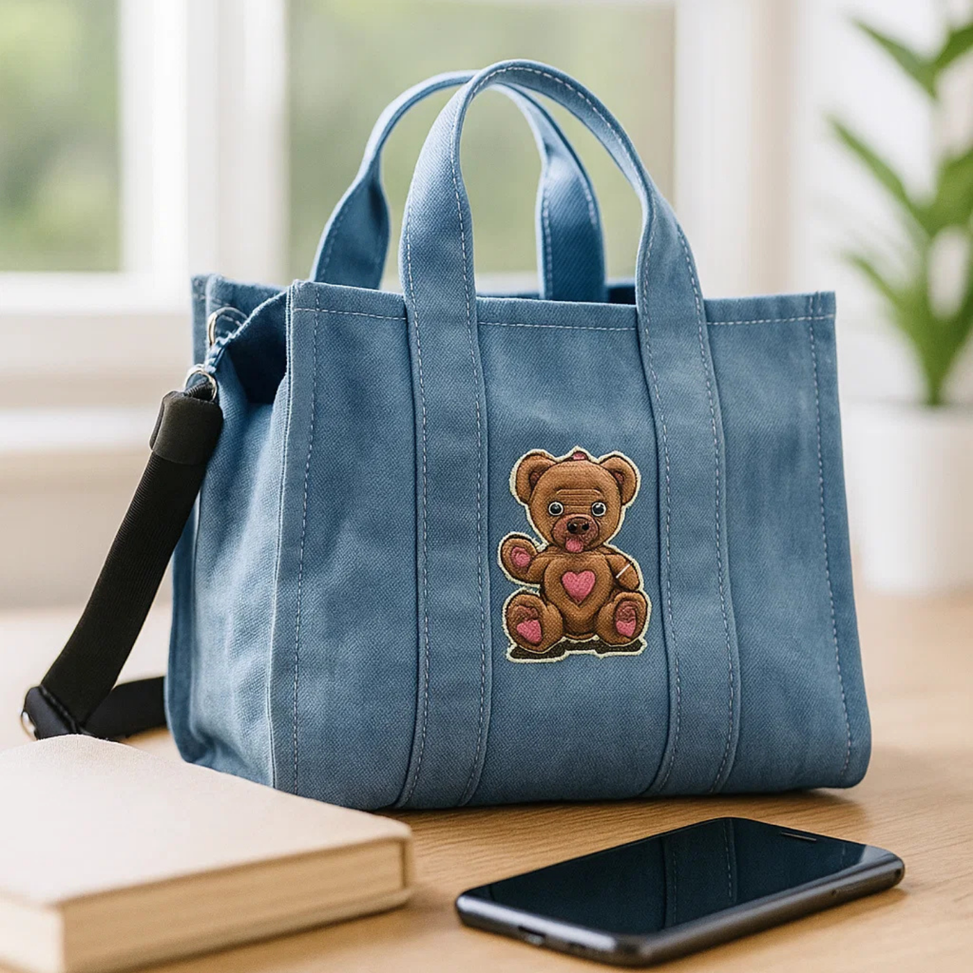 Borsa university organizzata denim jeans (35x26x13 cm) Be Smart
