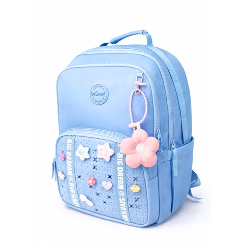 Zaino Smarty Pin Azzurro BeSmart 41x28x20 cm | Zaino scuola personalizzabile per cartolerie e rivenditori
