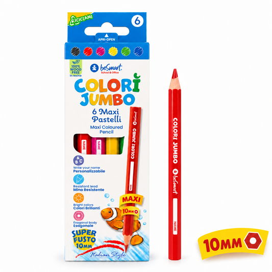 Box 6 pastelli jumbo Colorì Be Smart