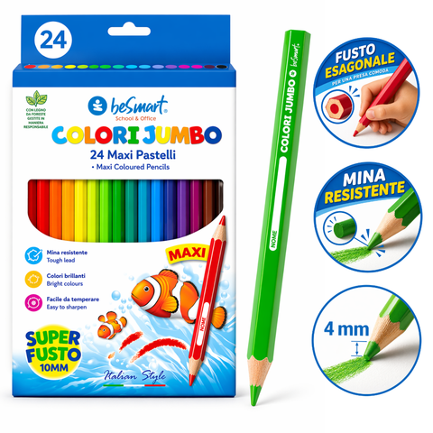 Box of 24 Colorì Be Smart jumbo crayons