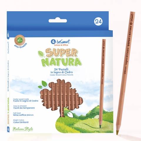 Box 24 pastelli legno super natura Be Smart