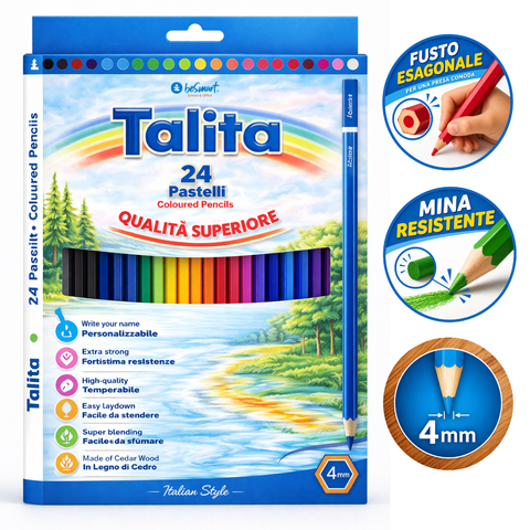 Box of 24 Talita 4.0 Be Smart crayons
