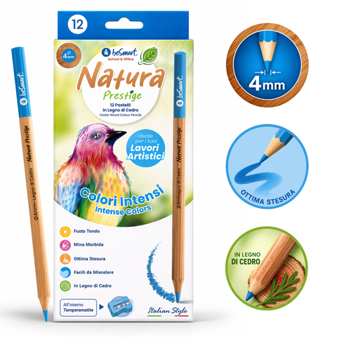 Box of 12 Be Smart Nature Prestige Crayons