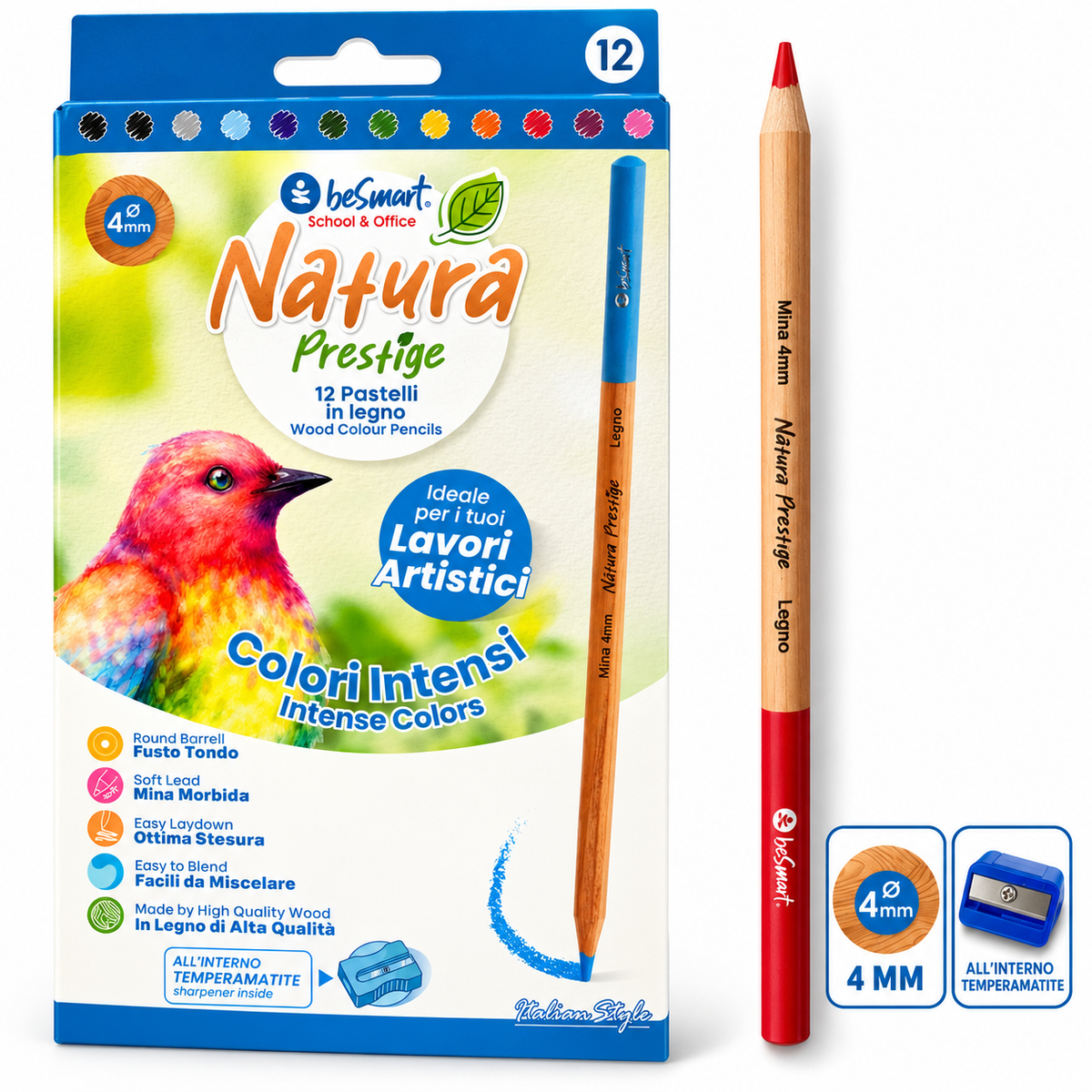 Box 12 pastelli natura prestige Be Smart