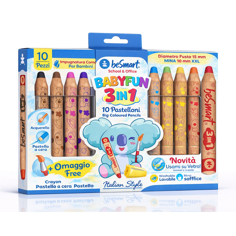 Box 10 Be Smart 3-in-1 Baby Fun Crayons
