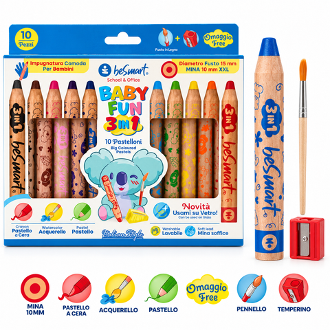 Box 10 pastelloni baby fun 3 in 1 Be Smart