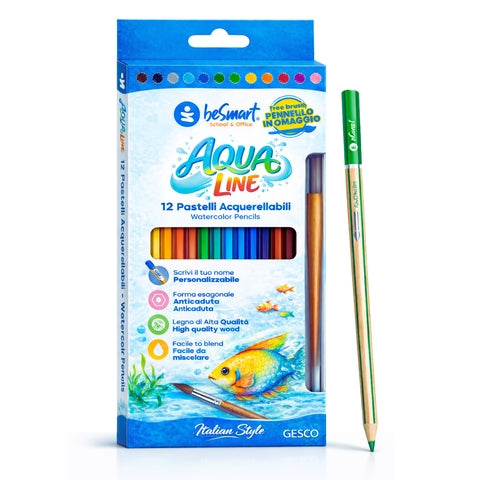 Box 12 aqua line crayons Be Smart