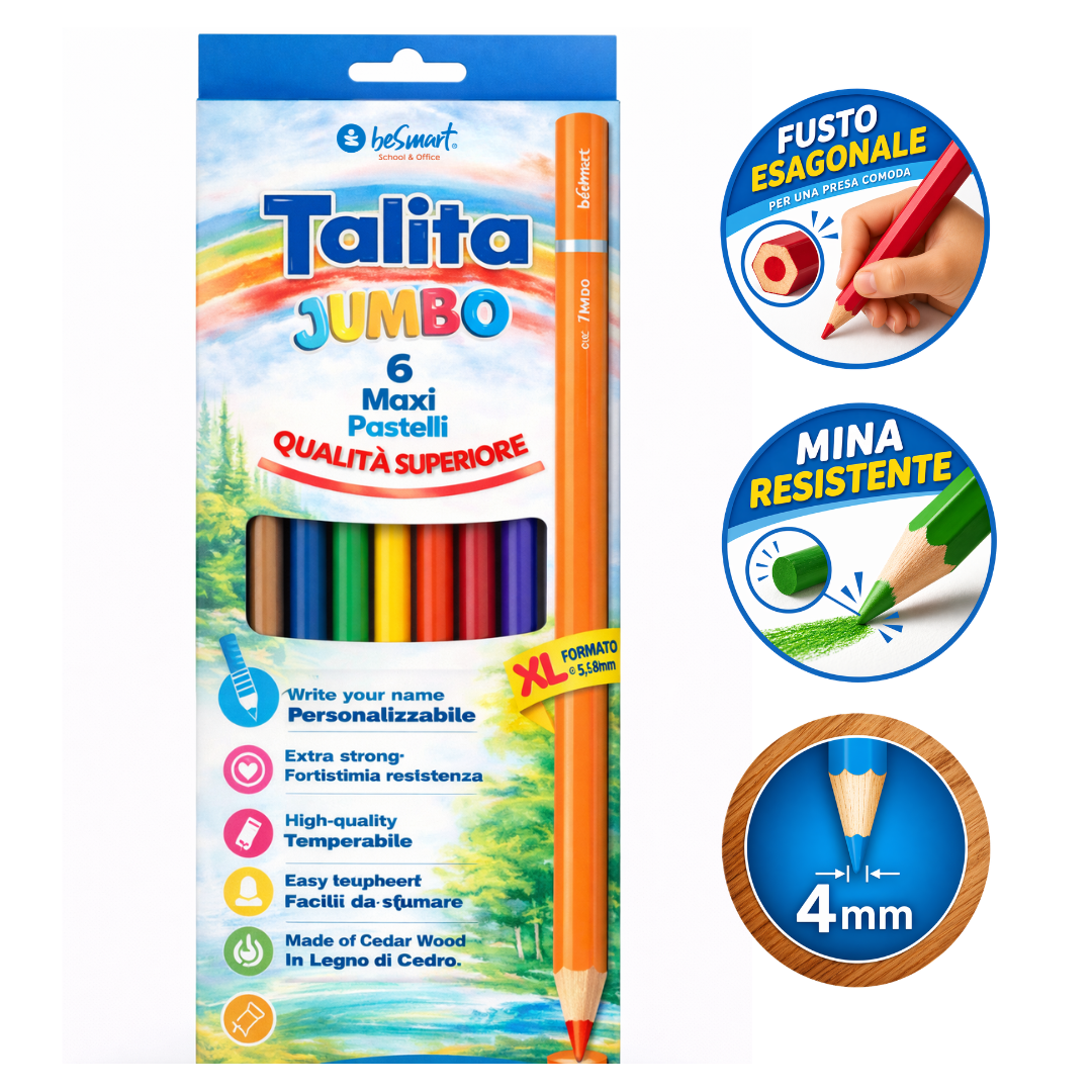 Box 6 pastelli jumbo talita Be Smart