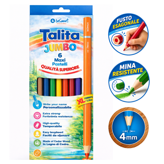 Box 6 pastelli jumbo talita Be Smart