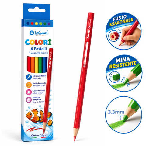 Box of 6 Colorì Be Smart crayons
