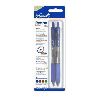 BLISTER 2 PENNE GEL BLU GS7 - 0.7mm BE SMART - BeSmart School & Office