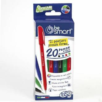 BOX 20 PENNE BS3 4 COLORI ASSORTITI BE SMART - BeSmart School & Office