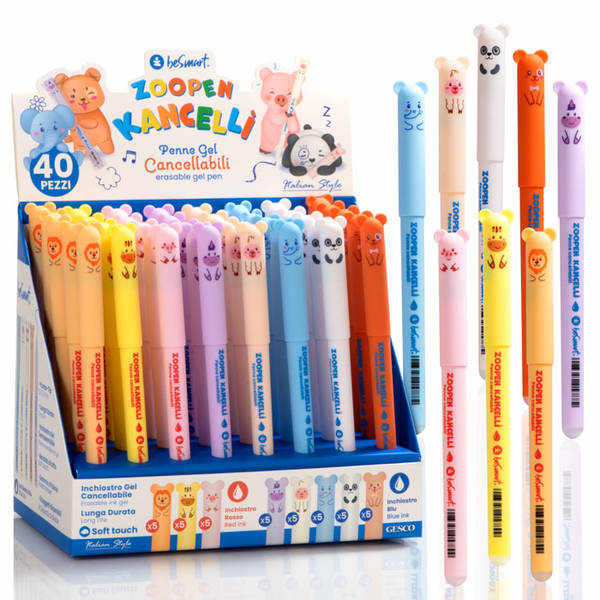 Zoopen kancelli' 2 colori assortiti in display 40 pezzi Be Smart