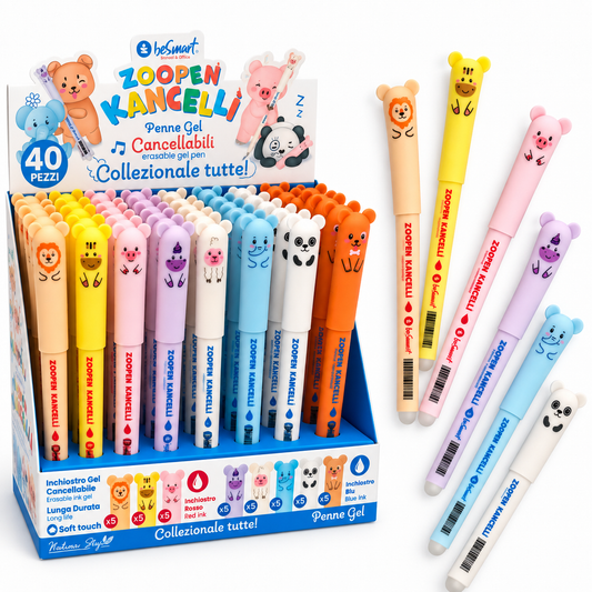 Zoopen kancelli' 2 colori assortiti in display 40 pezzi Be Smart