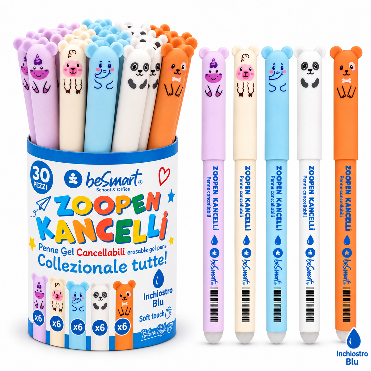 Zoopen kancelli' blu in barattolo 30 pezzi Be Smart