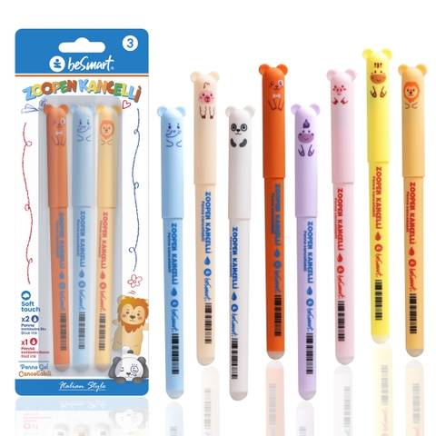 Penne zoopen kancelli' in blister da 3 pezzi assortiti Be Smart