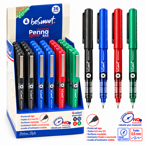 Penna roller RA5 in display 36 pezzi Be Smart