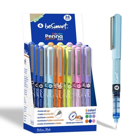 Penna roller RA5 colors in display 36 pezzi Be Smart