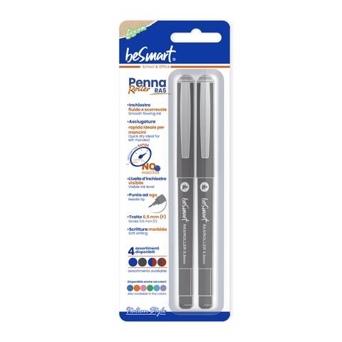Blister 2 penne roller RA5 nere Be Smart