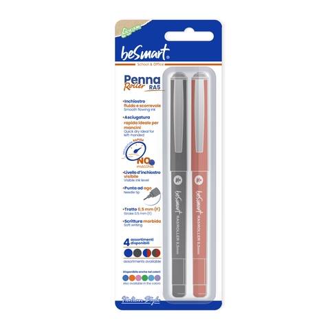 Blister 2 penne roller RA5 nera/rossa Be Smart