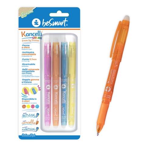 Penne colors new kancelli' in blister da 4 pezzi Be Smart